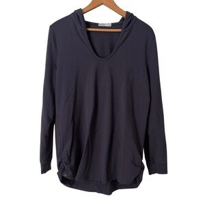 Barefoot Dreams Hoodie Malibu Luxe Brushed Jersey Lounge Sweatshirt Navy, Large